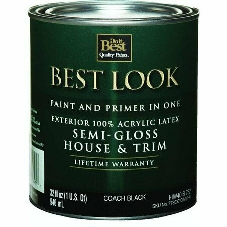 WORLDWIDE SOURCING Best Look Latex Semi-Gloss Paint And Primer In One Exterior House And Trim Paint HW40B0782-14